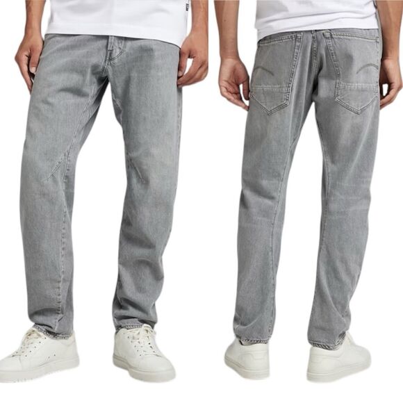 G-STAR RAW ARC 3D Slim Fit Button Fly Faded Grey Limestone Denim Jeans 30/32 New